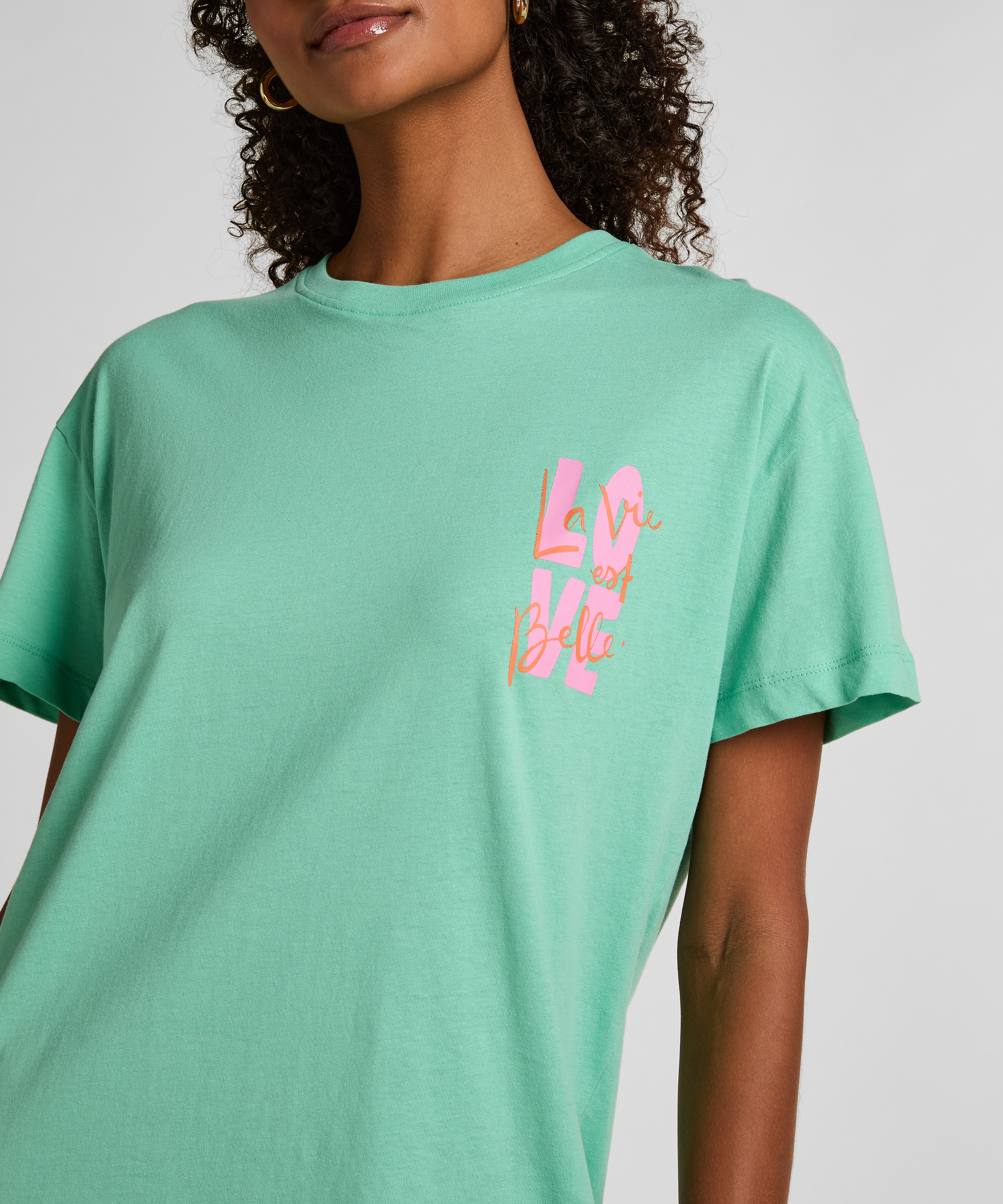 Camis&oacute;n de escote redondo, Verde, main