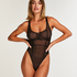Bodi de malla sexy, Negro