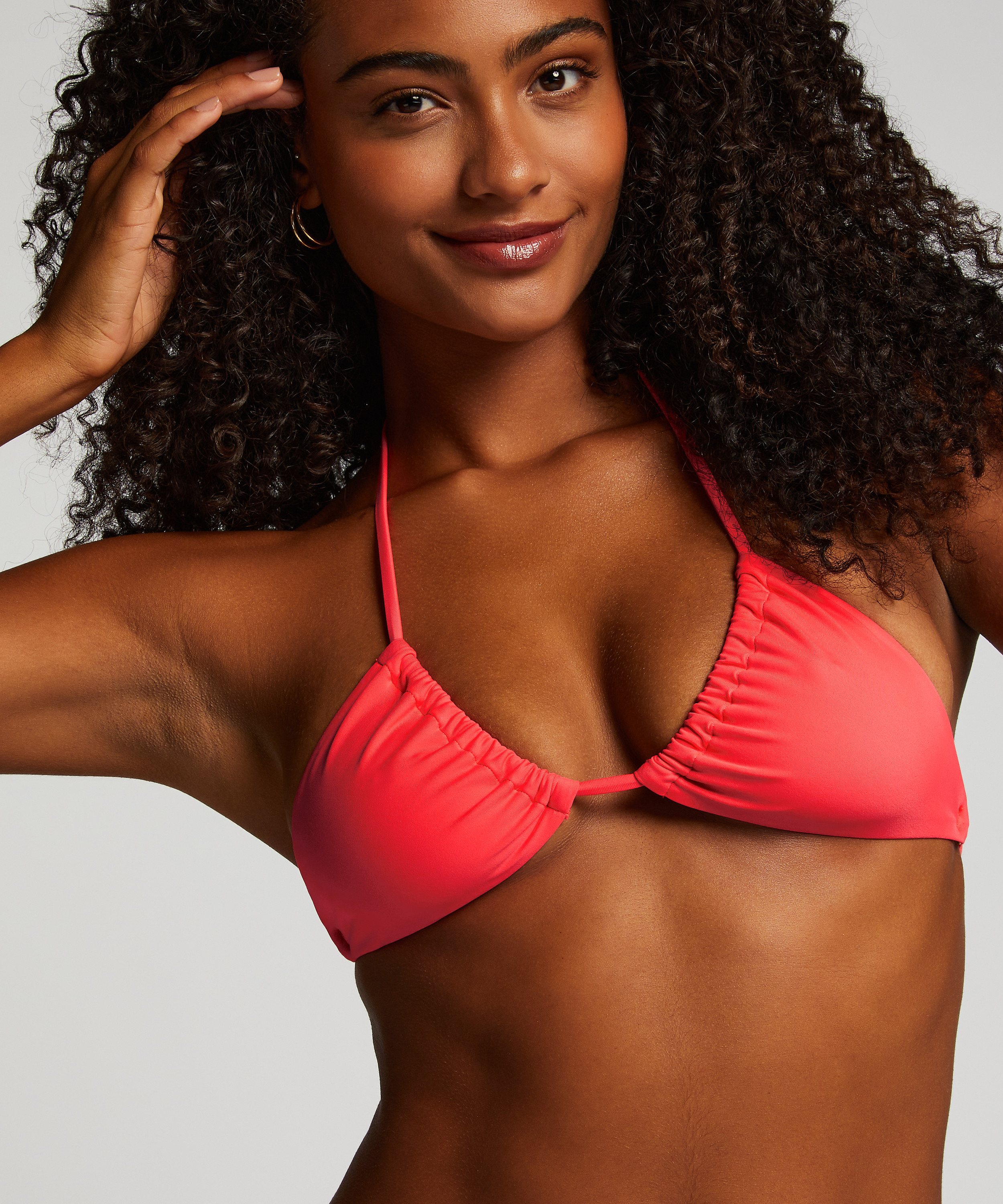 Top de bikini triangular Doha, Rojo, main
