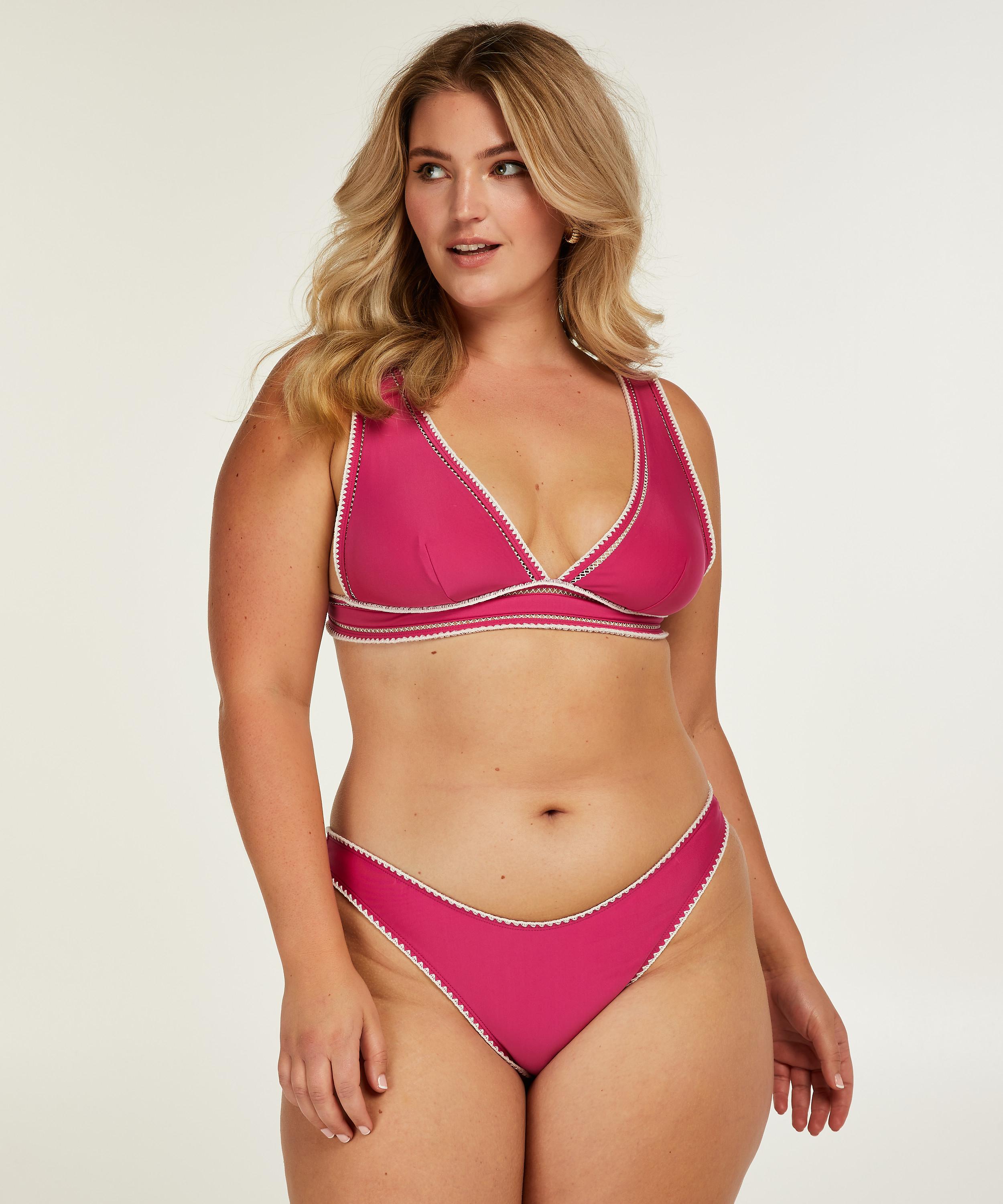 Braguita de bikini de tiro alto Maya, Rosa, main