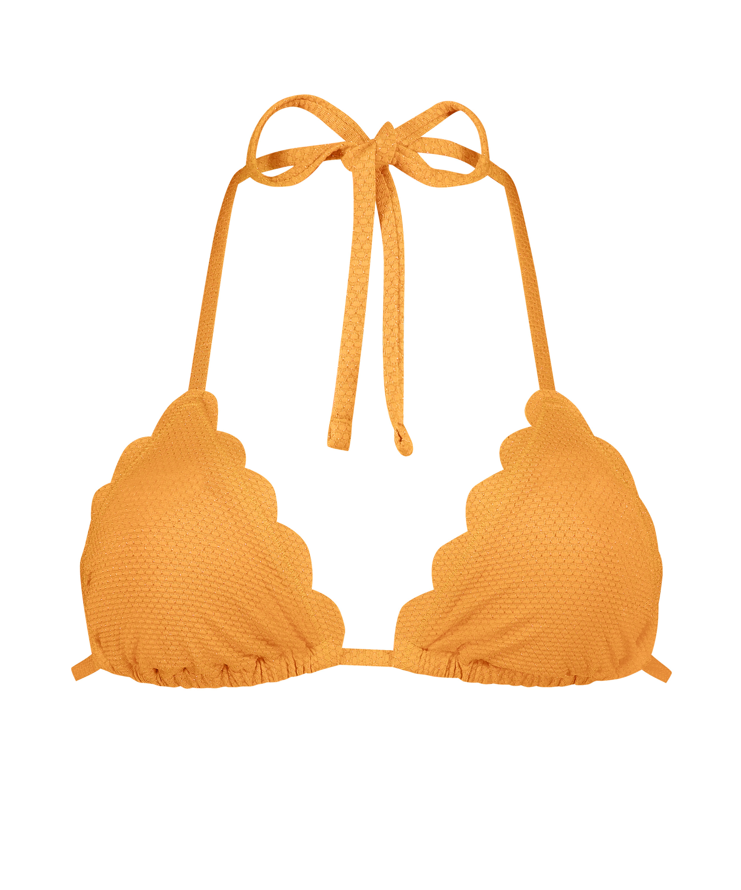 Top de bikini Scallop Lurex, Naranja, main