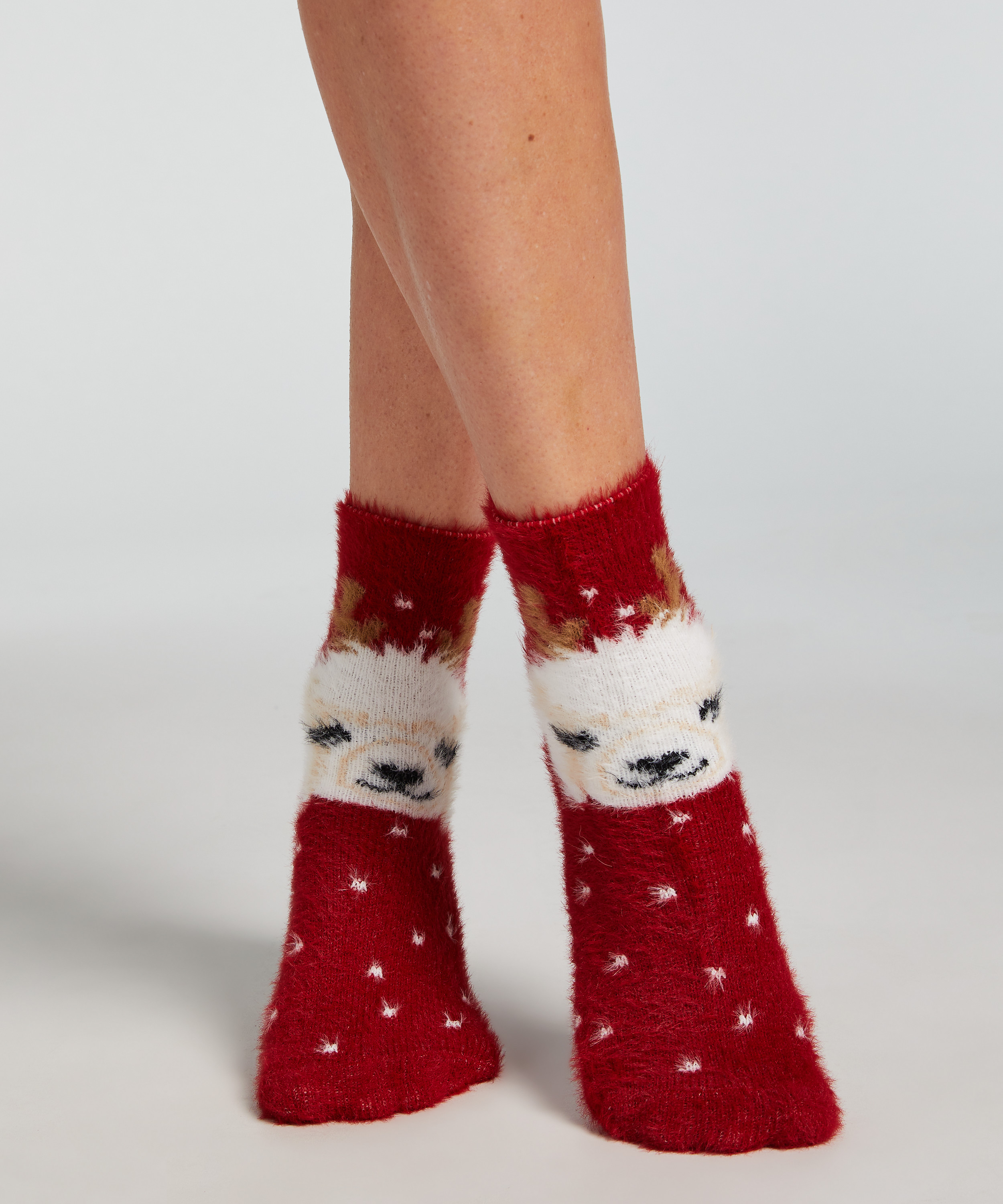 2 Pares Cómodos Calcetines, Rojo, main