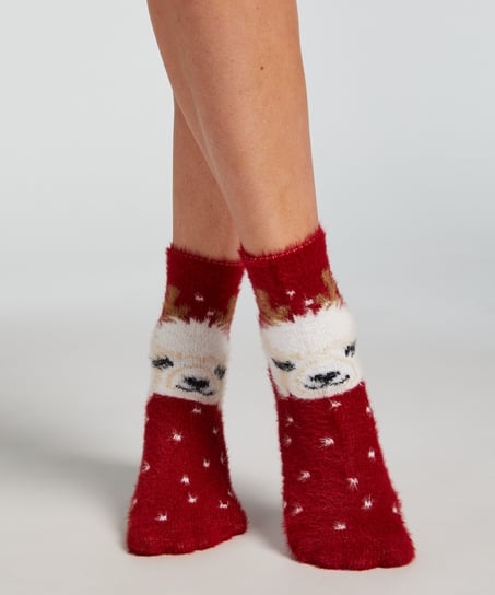 2 Pares Cómodos Calcetines, Rojo