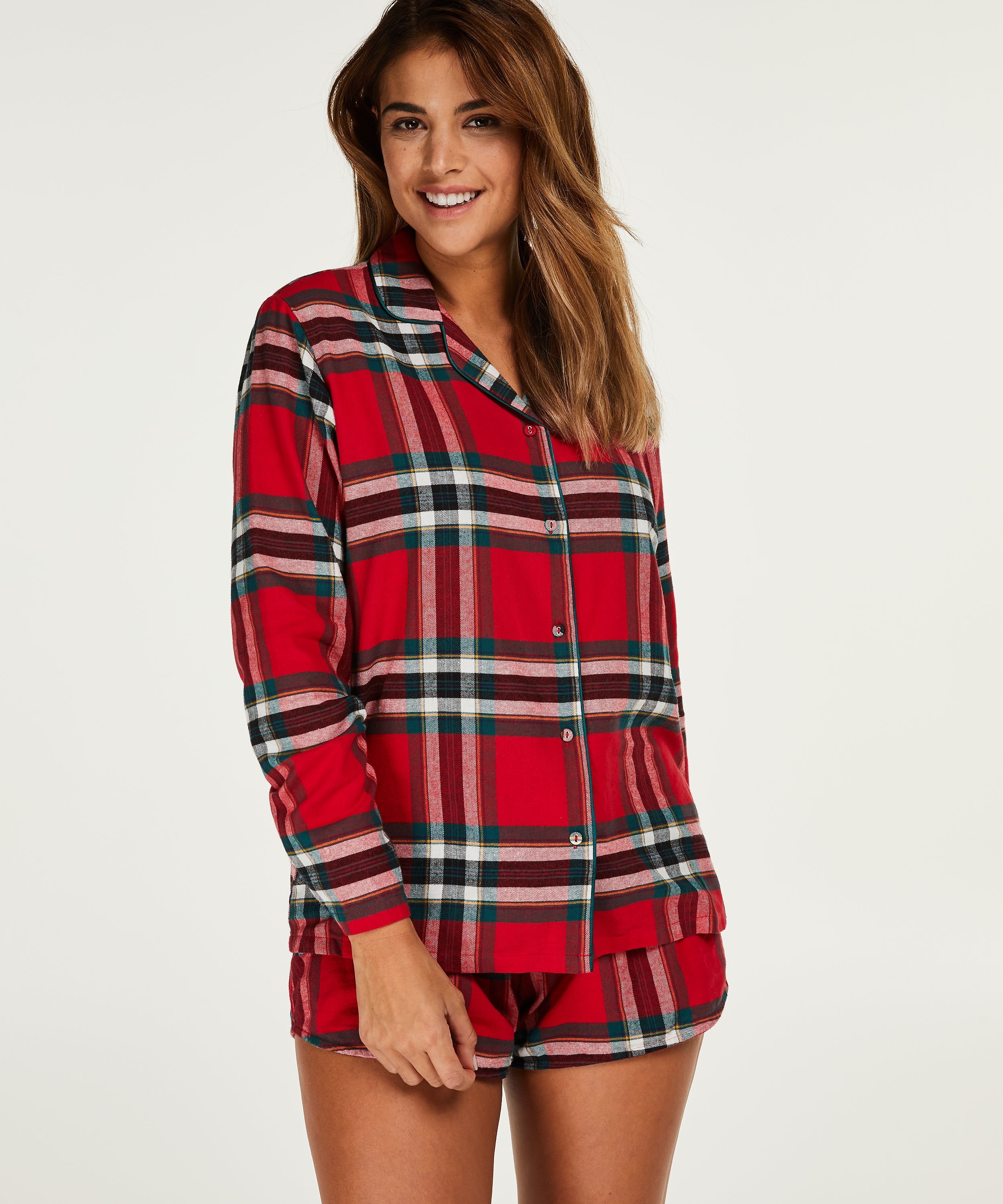 Conjunto de pijama Twill, Rojo, main