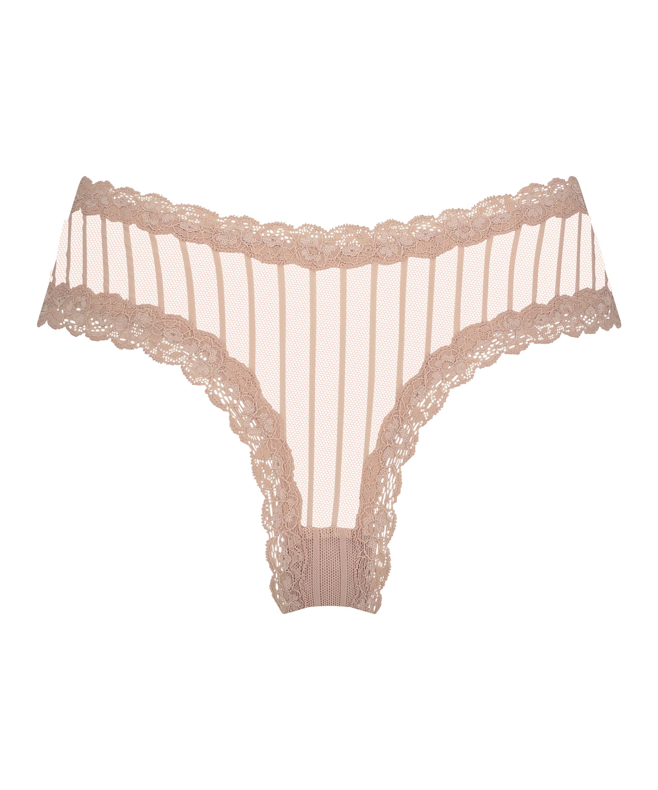 Brasile&ntilde;a en forma de V burn-out mesh, Beige, main