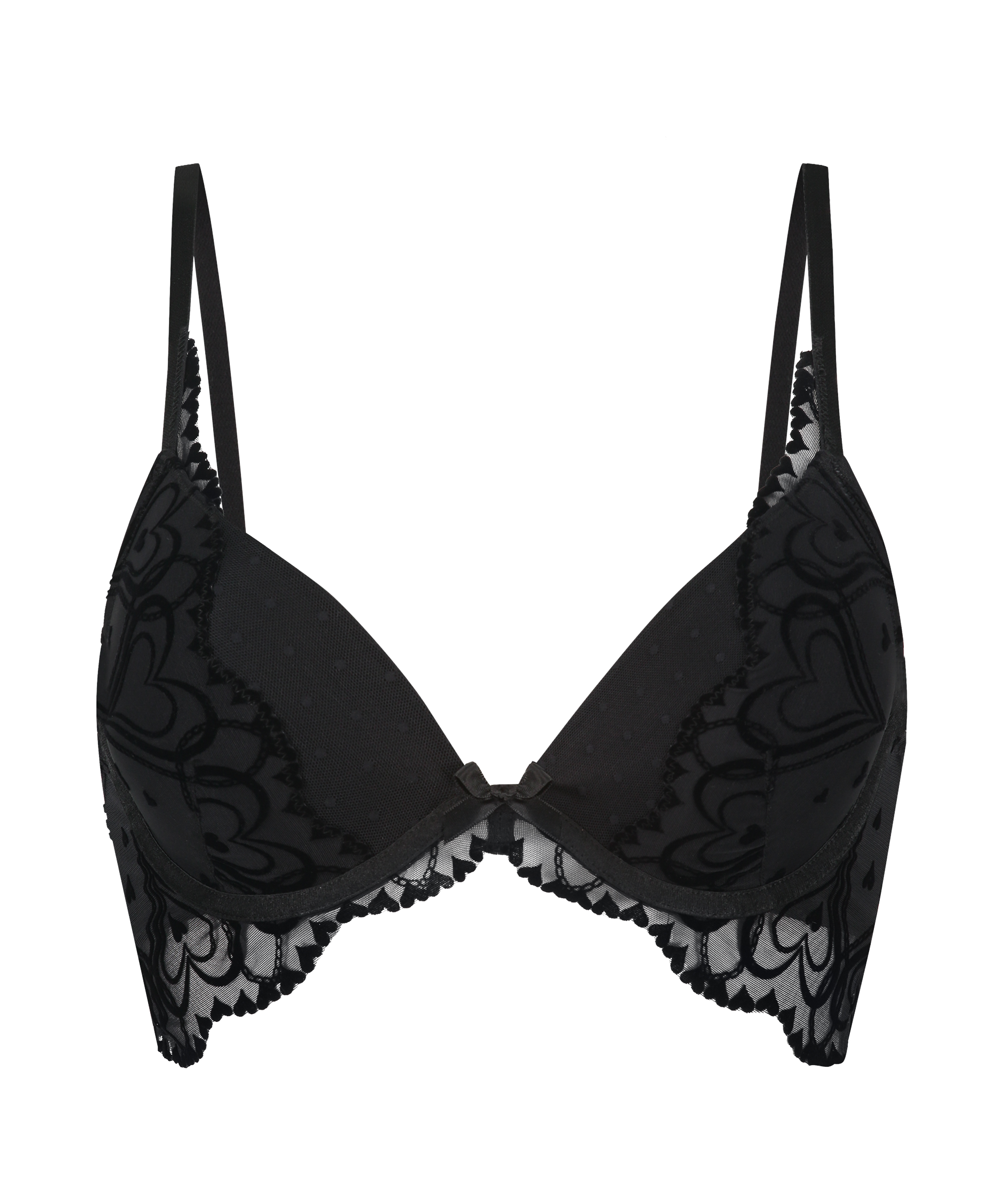 Sujetador de aros longline push-up preformado Pippa, Negro, main