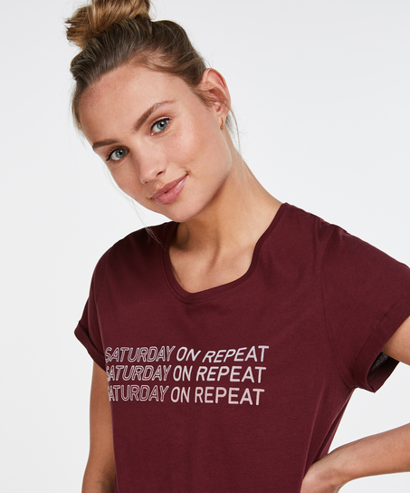 Camisón de escote redondo, Rojo