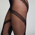 Medias Twisted Lace, Negro