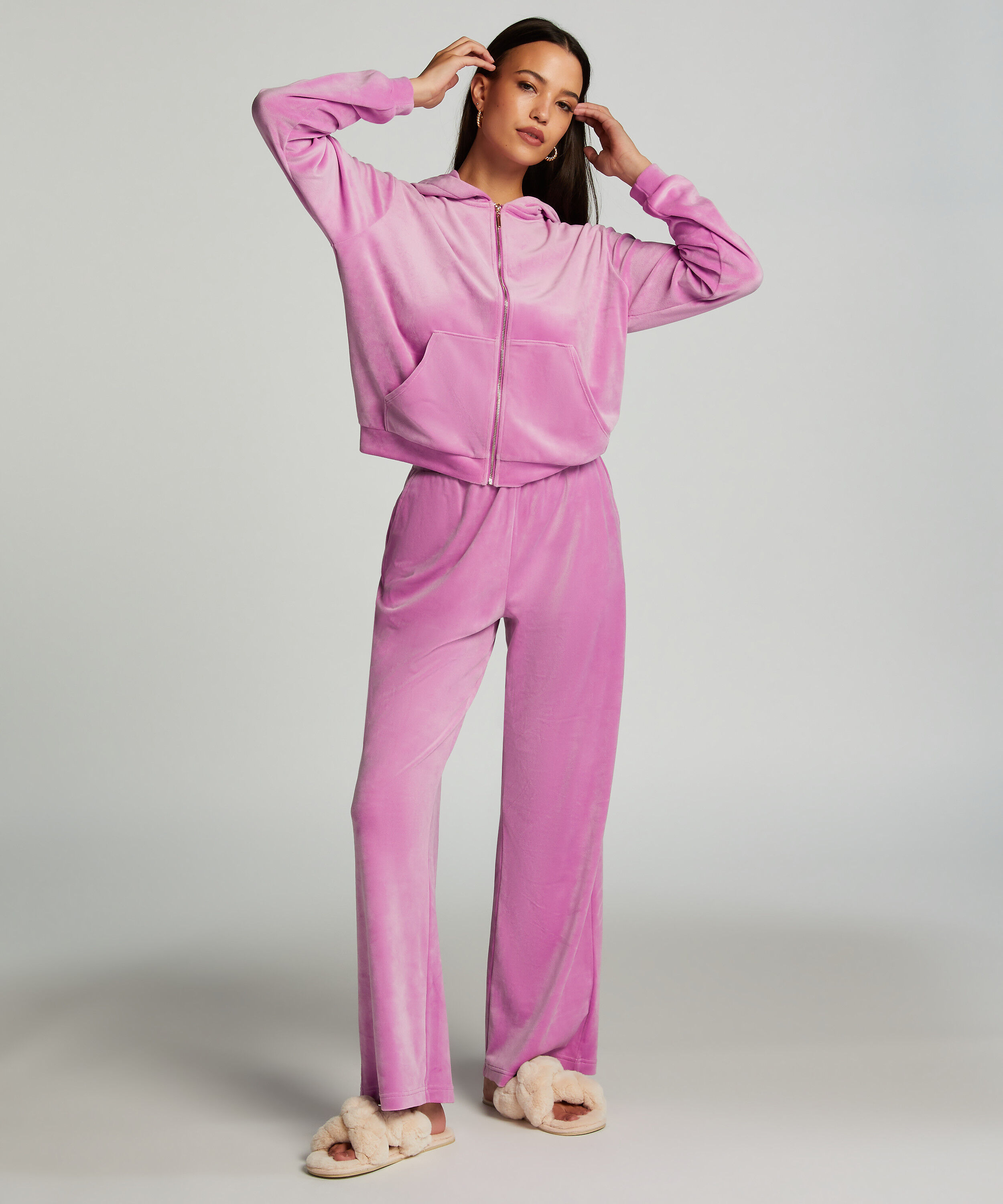 Pantalón de pijama de terciopelo, Rosa