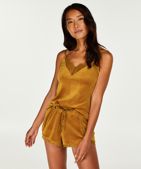 Top Velours Lace, Amarillo