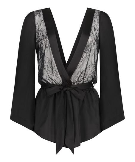 Satin Playsuit Rylie, Negro