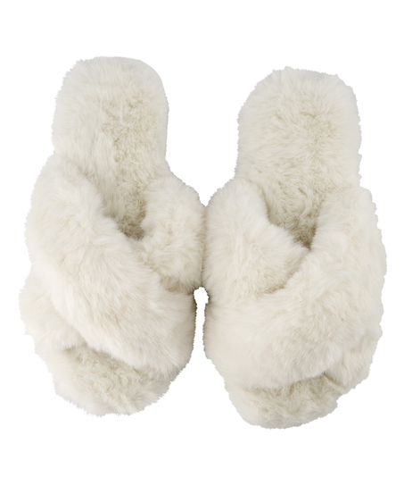 Zapatillas Fake Fur, Blanco