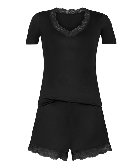 Conjunto de pijama en punto, Negro