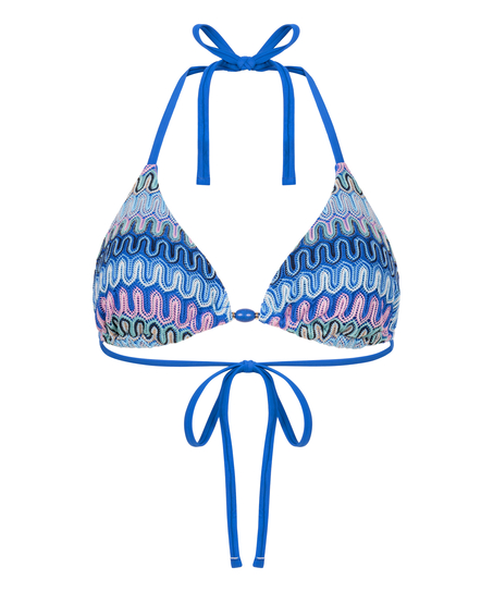 Top de bikini de tri&aacute;ngulo Cali, Azul