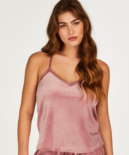 Top Velours Lace, Rosa