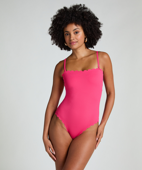 Bañador Bandeau Scallop, Rosa