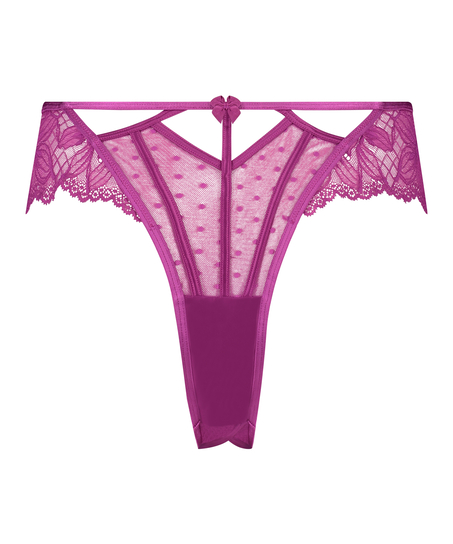 Brasileña abierta con encaje Lulu, Morado