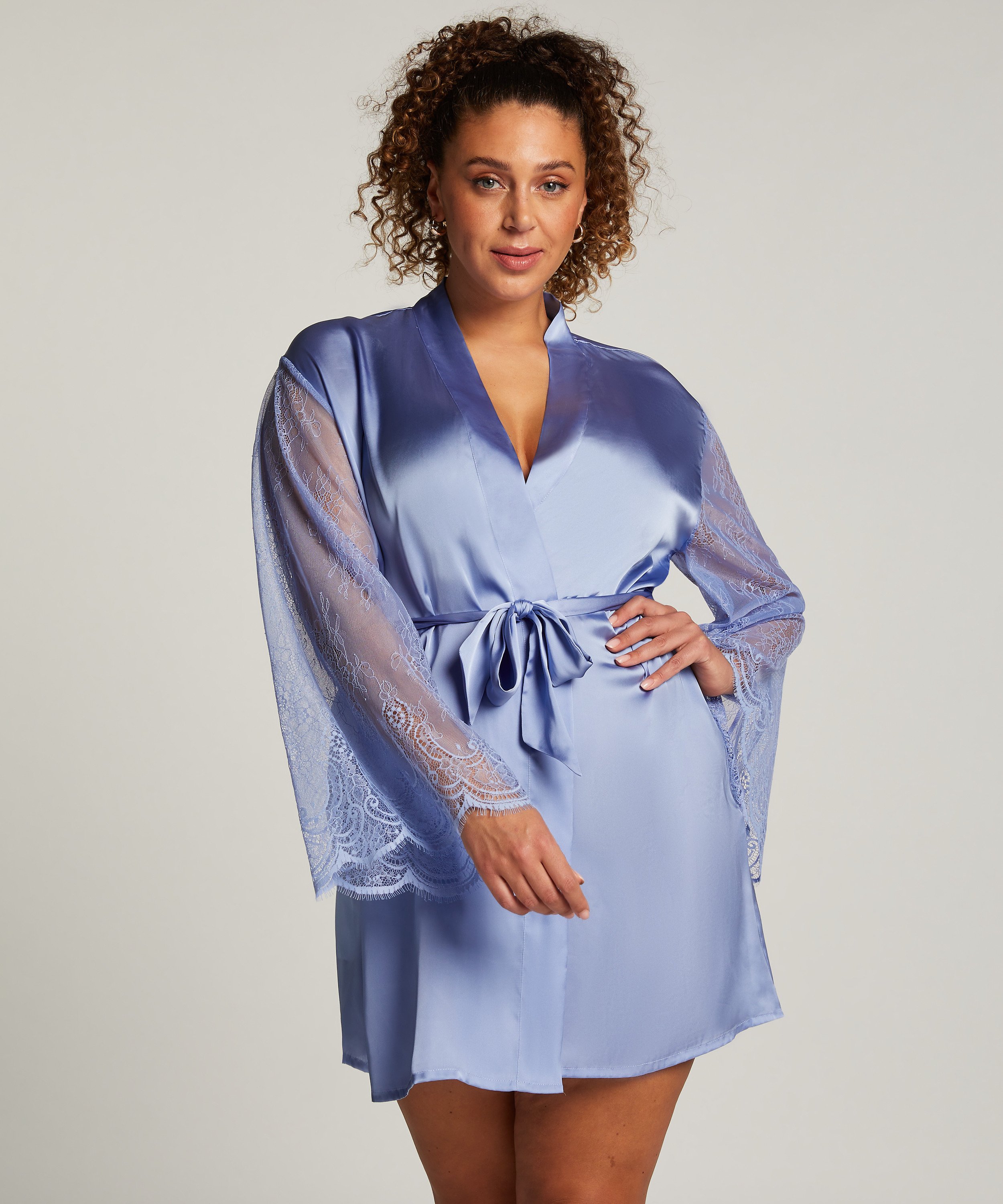 Kimono Satin, Azul, main