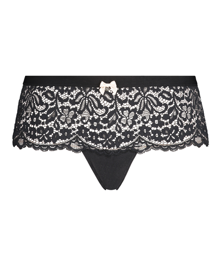 Tanga bóxer Rose, Negro