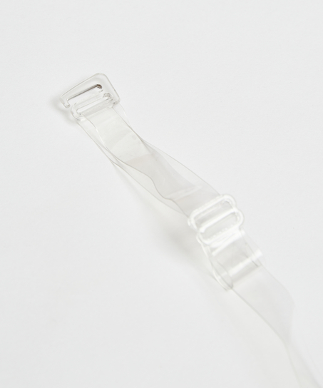Sujetador con tirantes transparentes copas superiores a D, Blanco