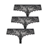 Lote de 3 tangas invisibles, Negro