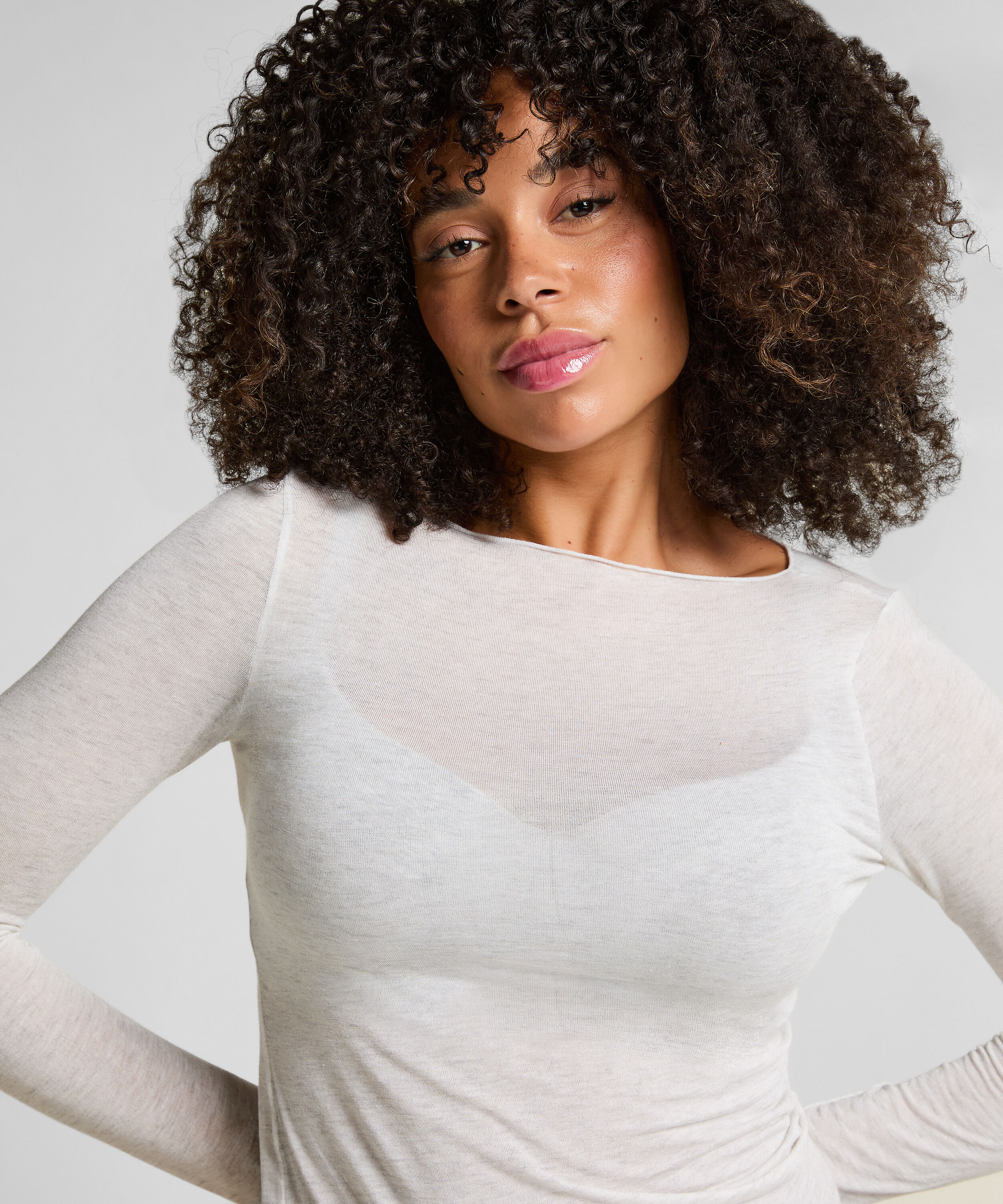 Camiseta super suave de Cashmere con Escote Barco