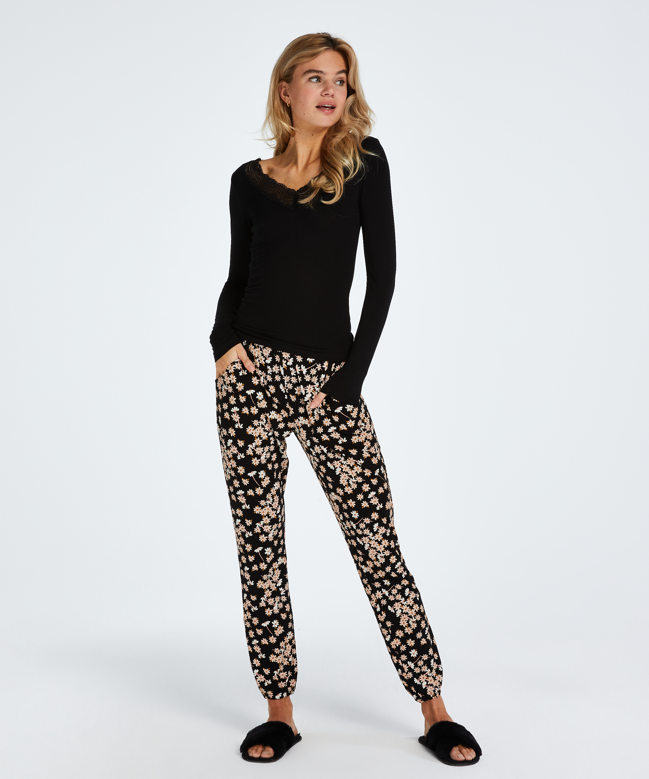 Conjunto de pijama Daisy, Negro, main