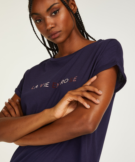 Camisón de escote redondo, Azul