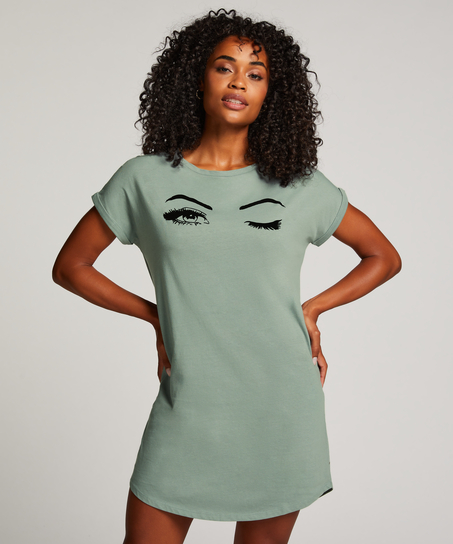 Camisón de escote redondo, Azul