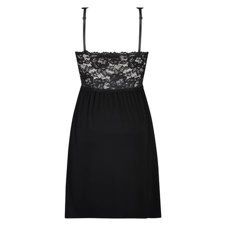 Vestido lencero Nora Lace, Negro
