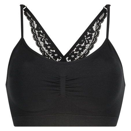 Bralette sin costuras Rose, Negro