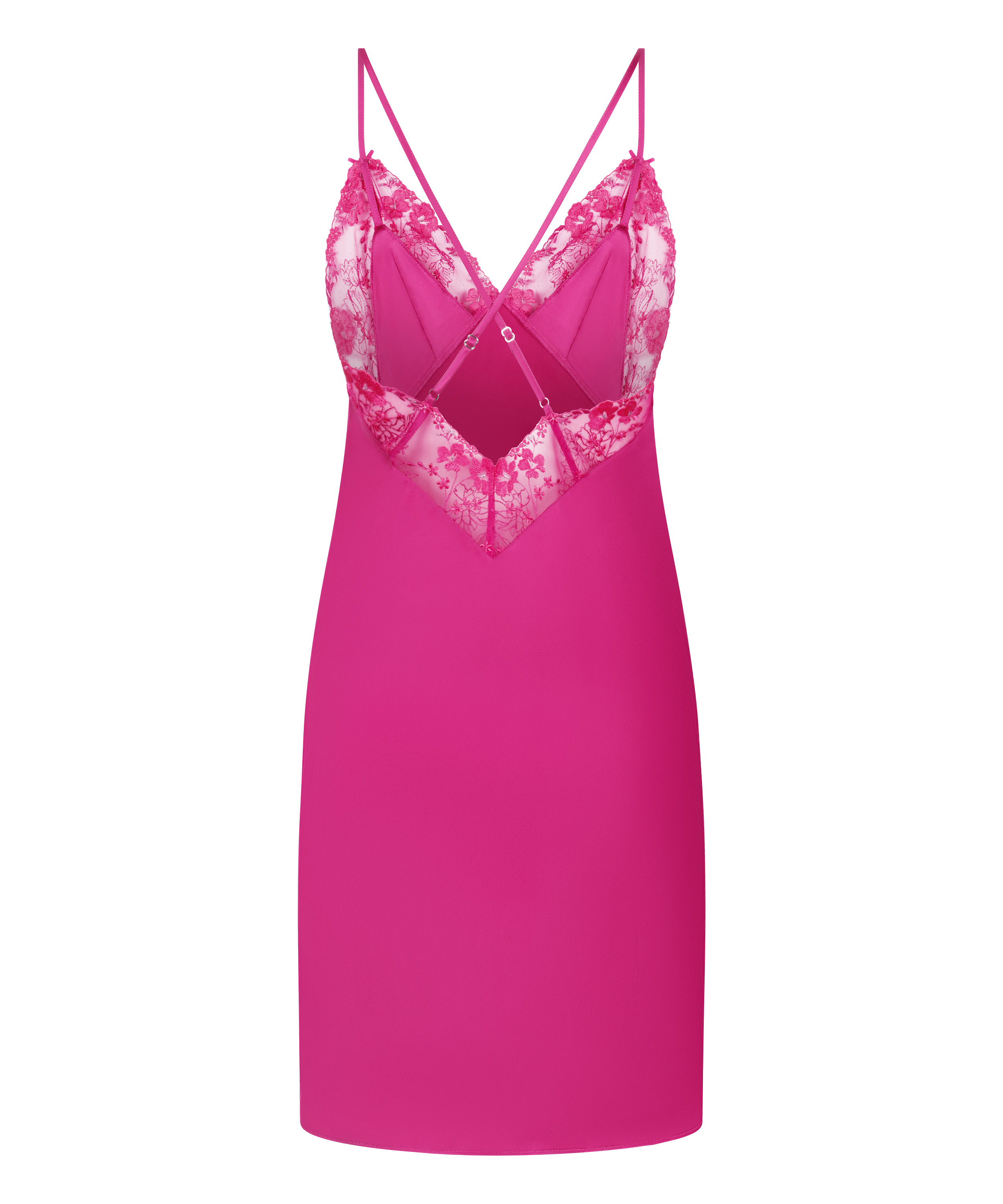 Slipdress de sat&eacute;n Peonie, Rosa, main