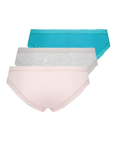 Pack de 3 braguitas brasileñas Serenity, Azul