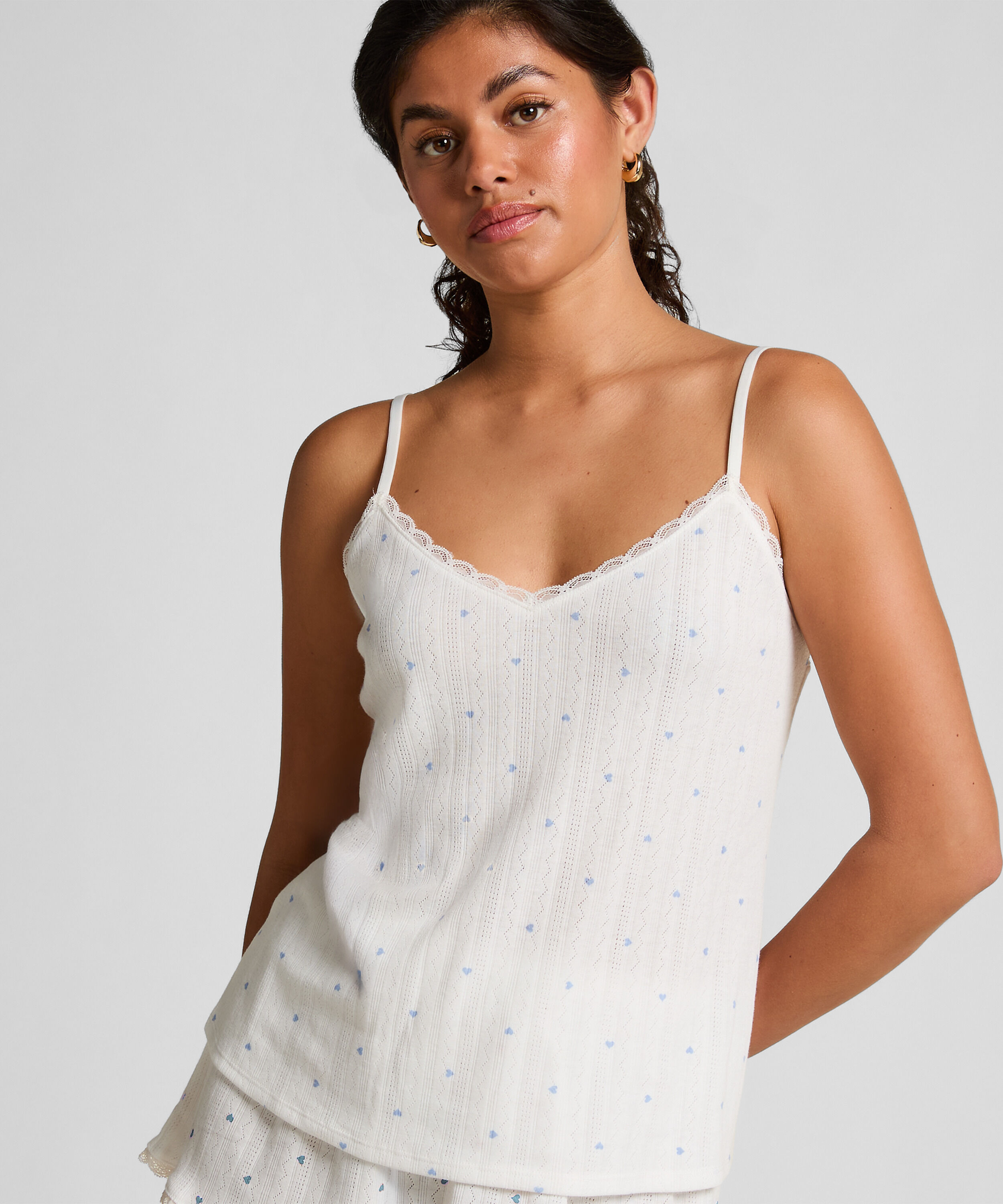 Top de camiseta lace, Azul