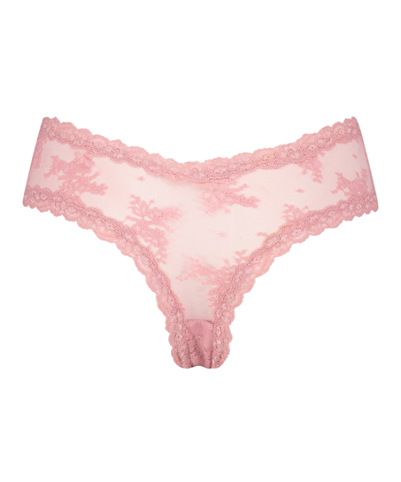 Brasileña en forma de V burn-out mesh, Rosa