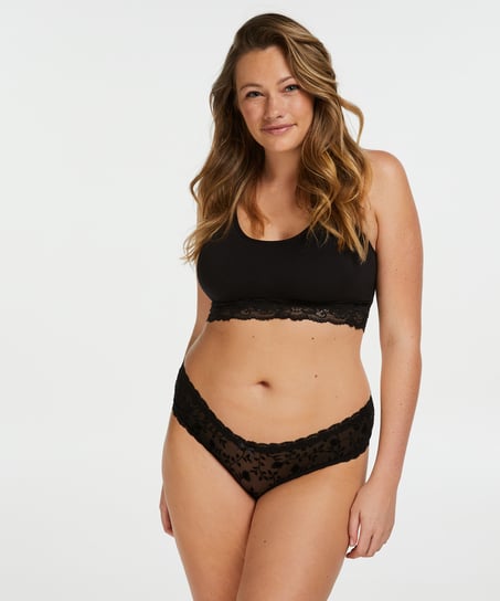 Brasileña en forma de V de rejilla, Negro