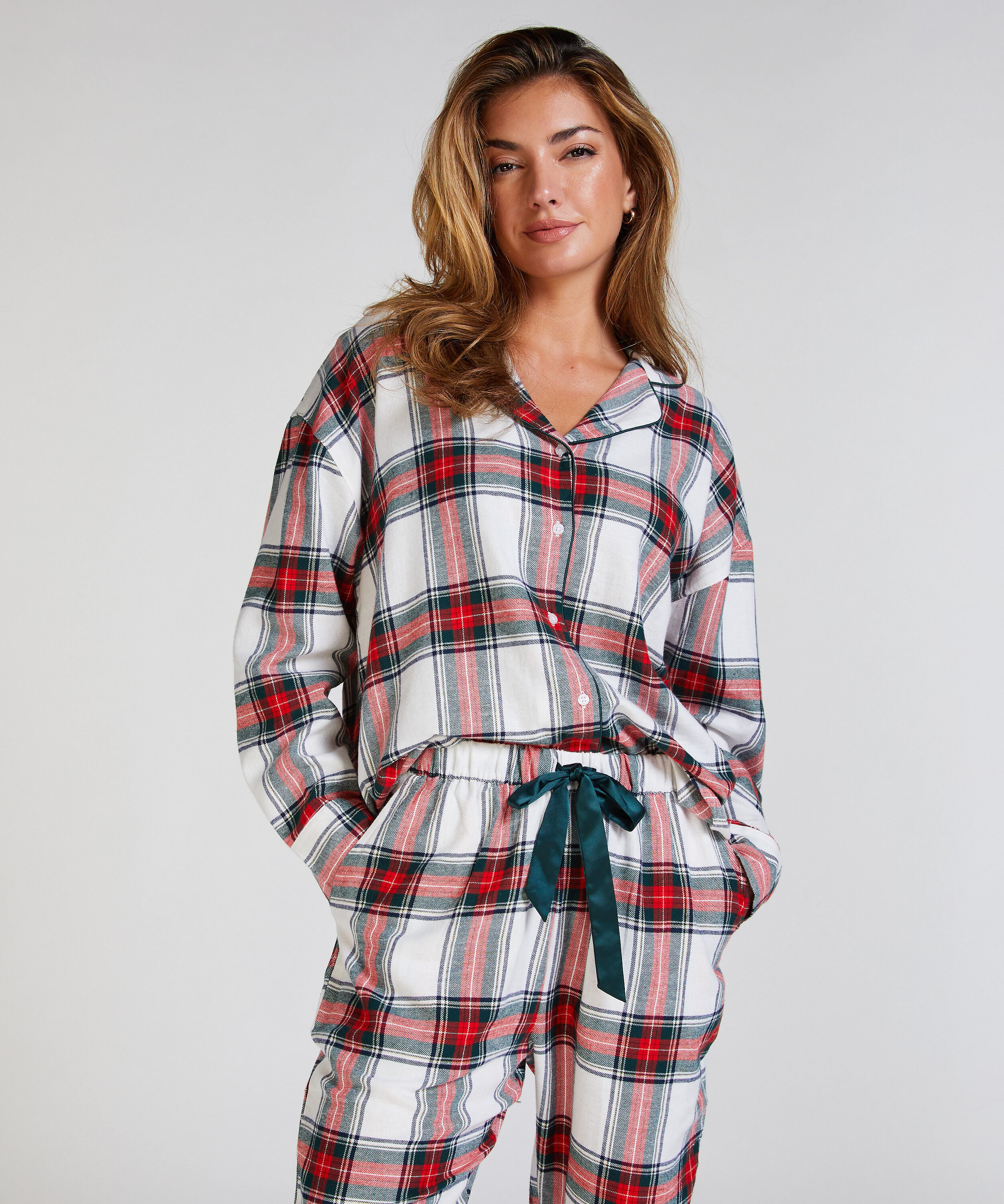 Top de pijama de franela, Blanco