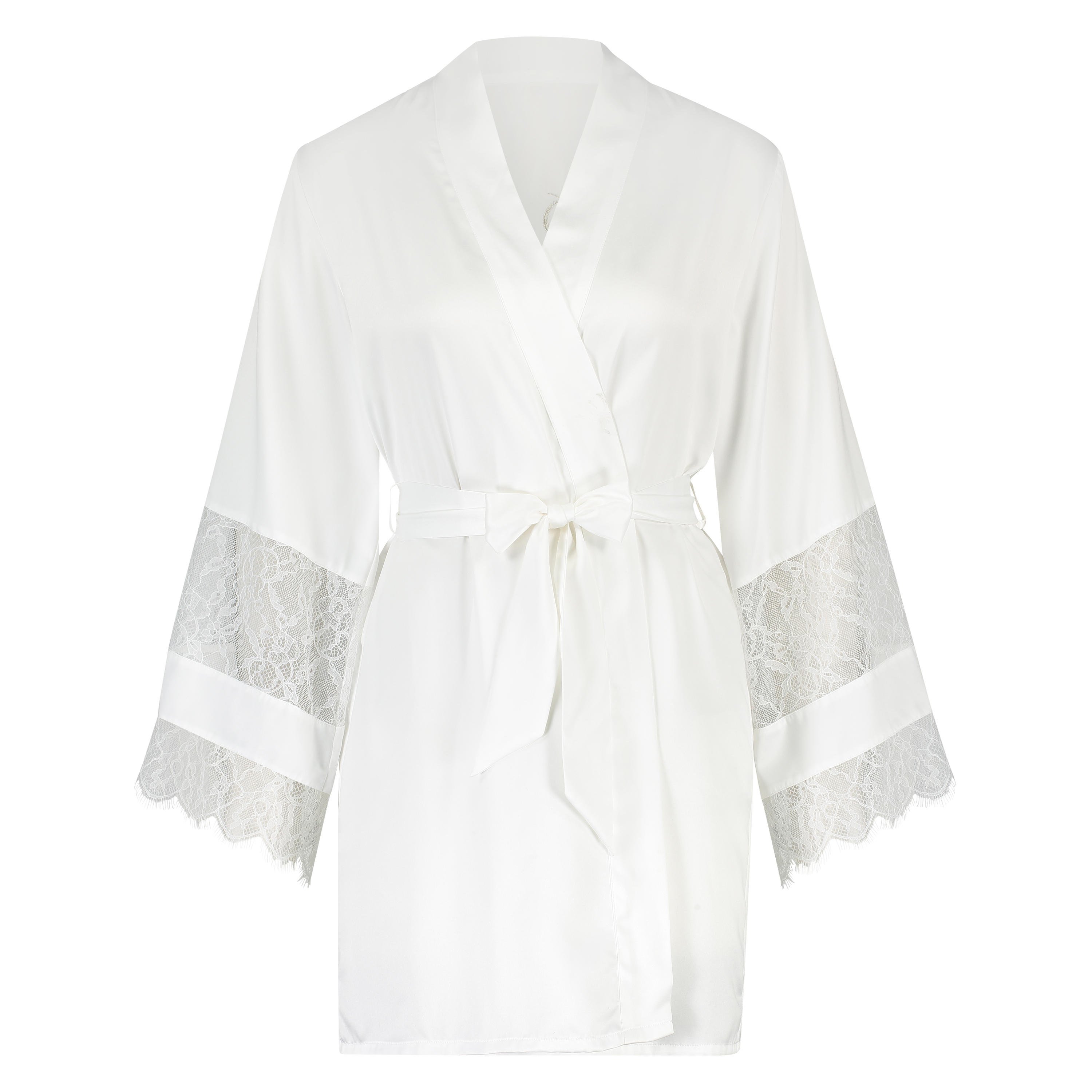Kimono de satén Bridal, Blanco, main