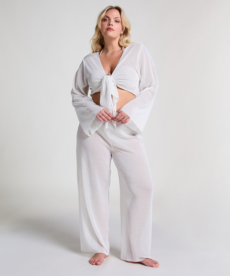 Pantalón de punto playero, Blanco