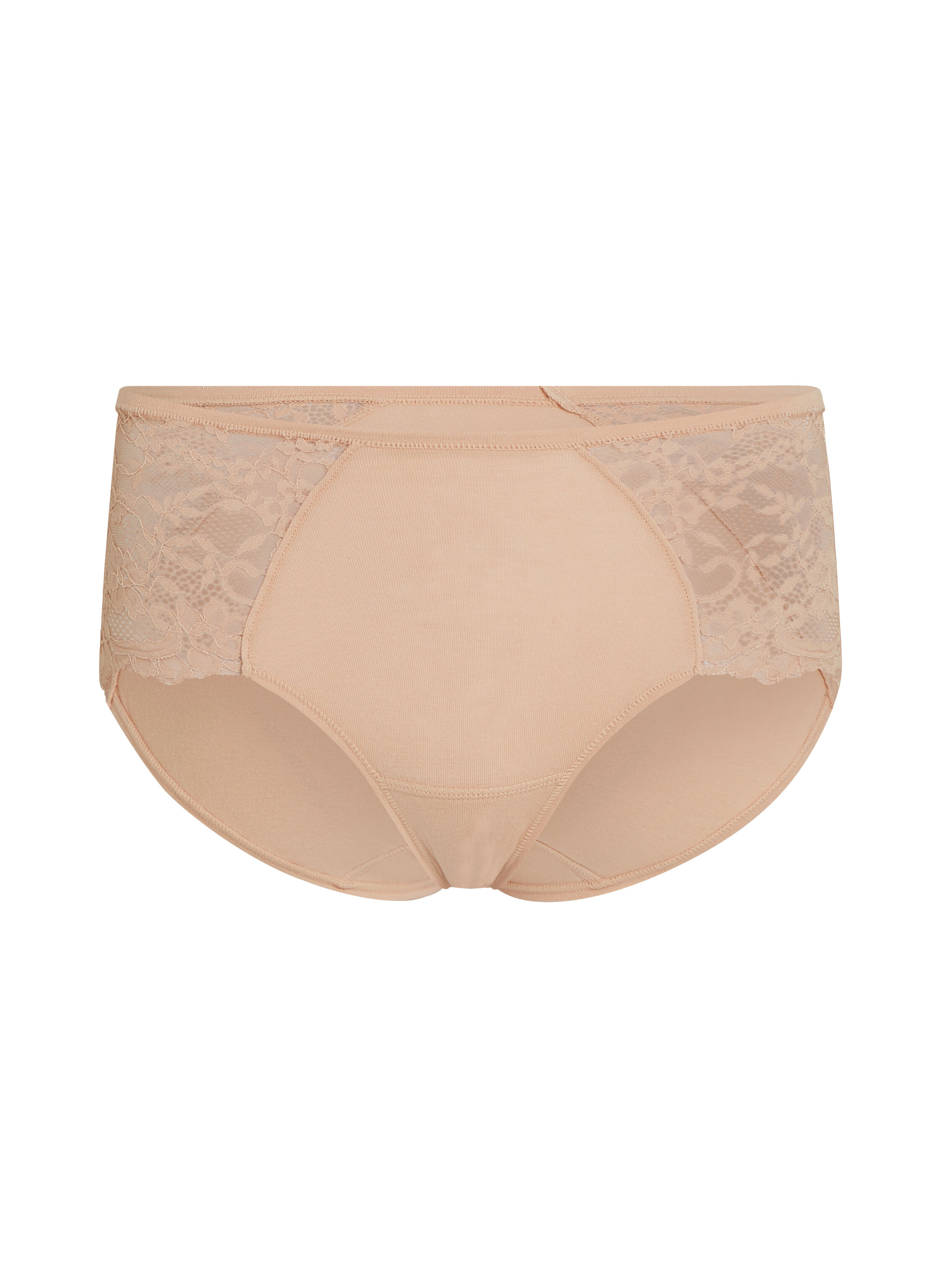 Superslip midi de encaje, Beige