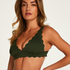 Top de bikini triangular Scallop, Verde
