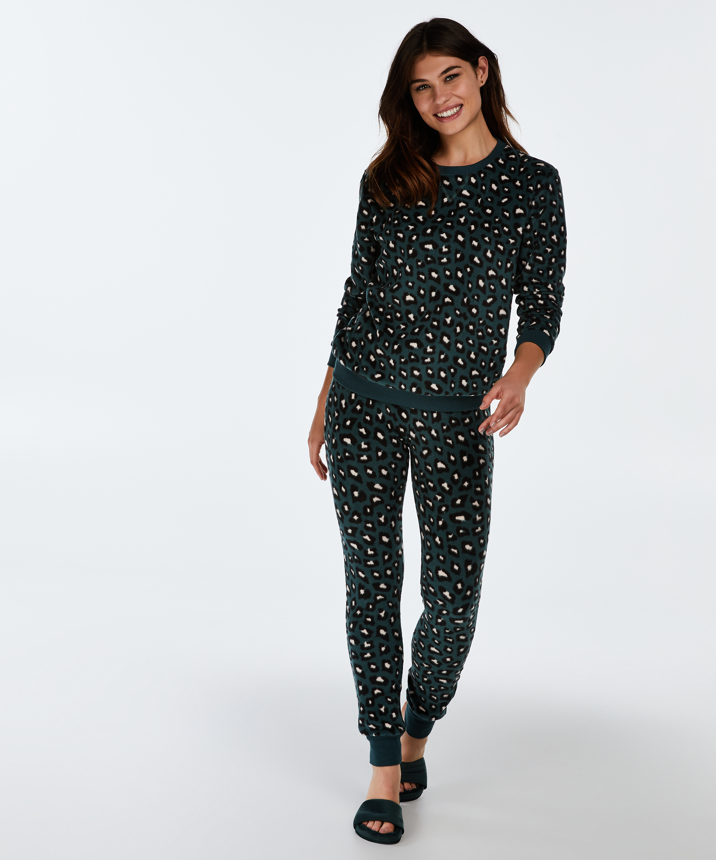 Top polar de manga larga, Verde, main