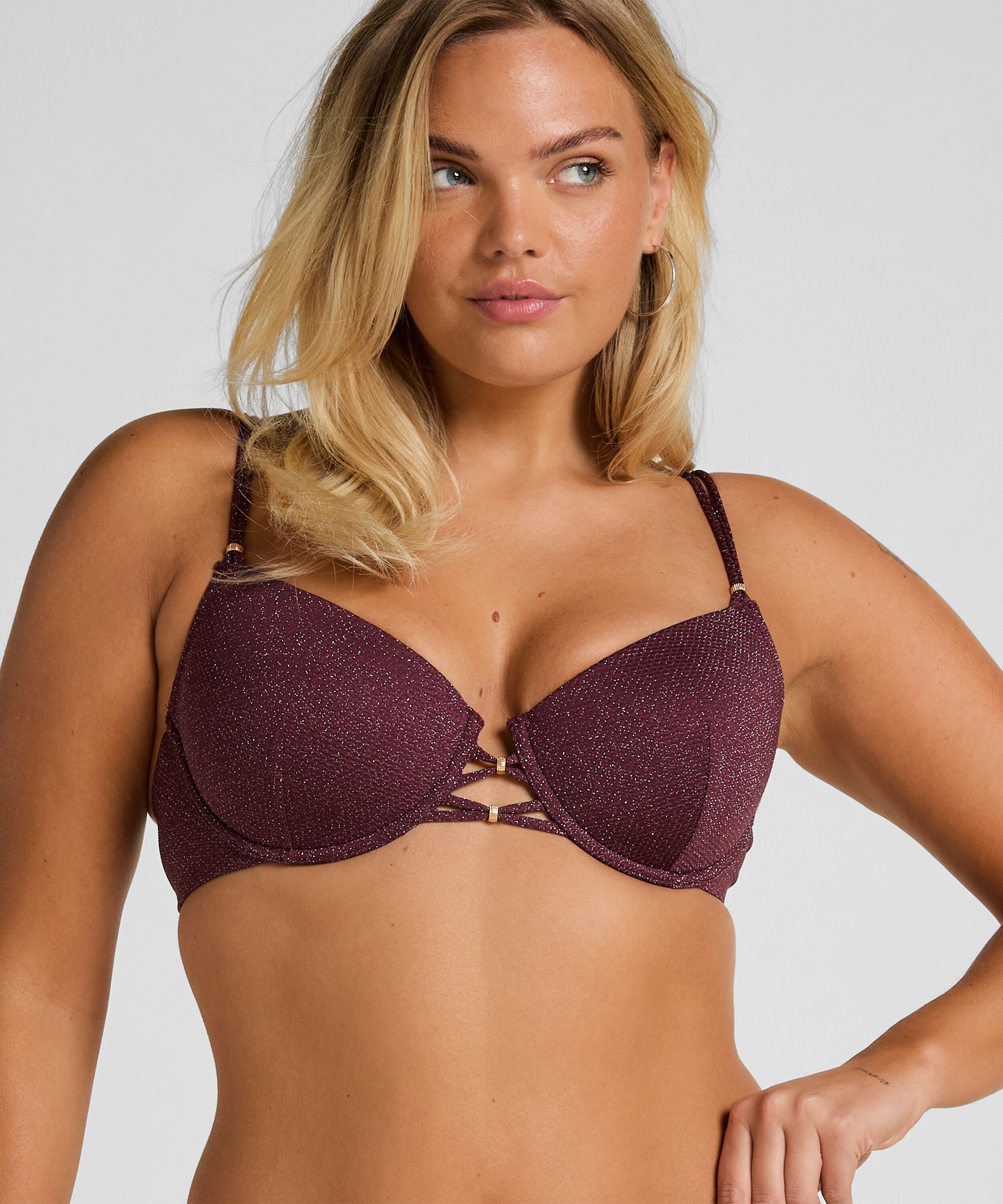 Top de Bikini con Aros y Relleno Panama, Morado