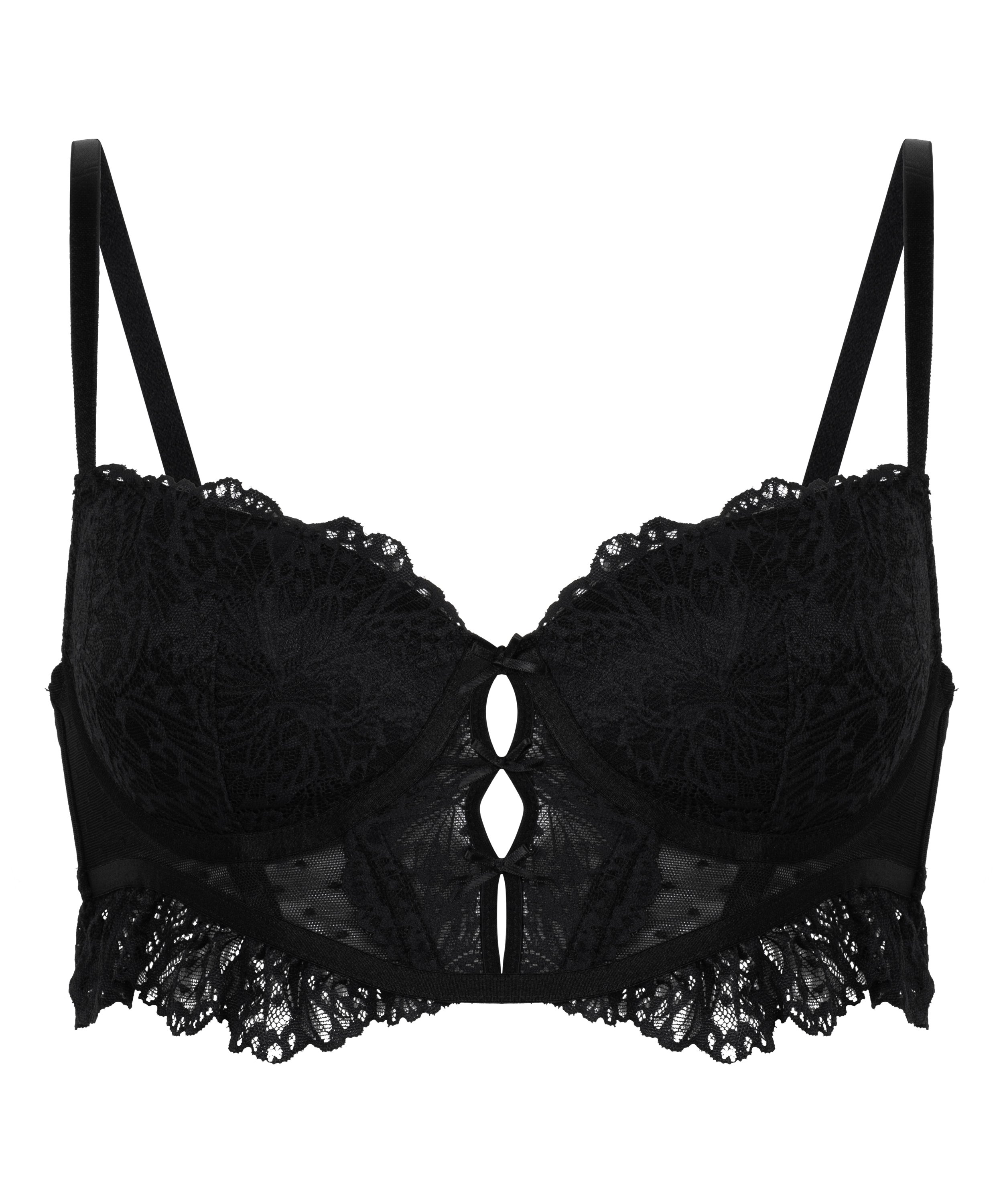 Sujetador longline Posie de aros preformado, Negro, main