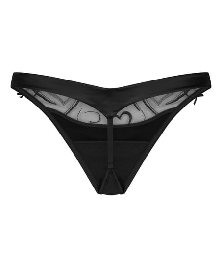Tanga de tiro alto Olivia, Negro