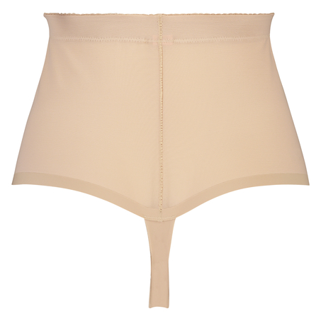 Tanga festoneado moldeador de cintura alta - Level 3, Beige