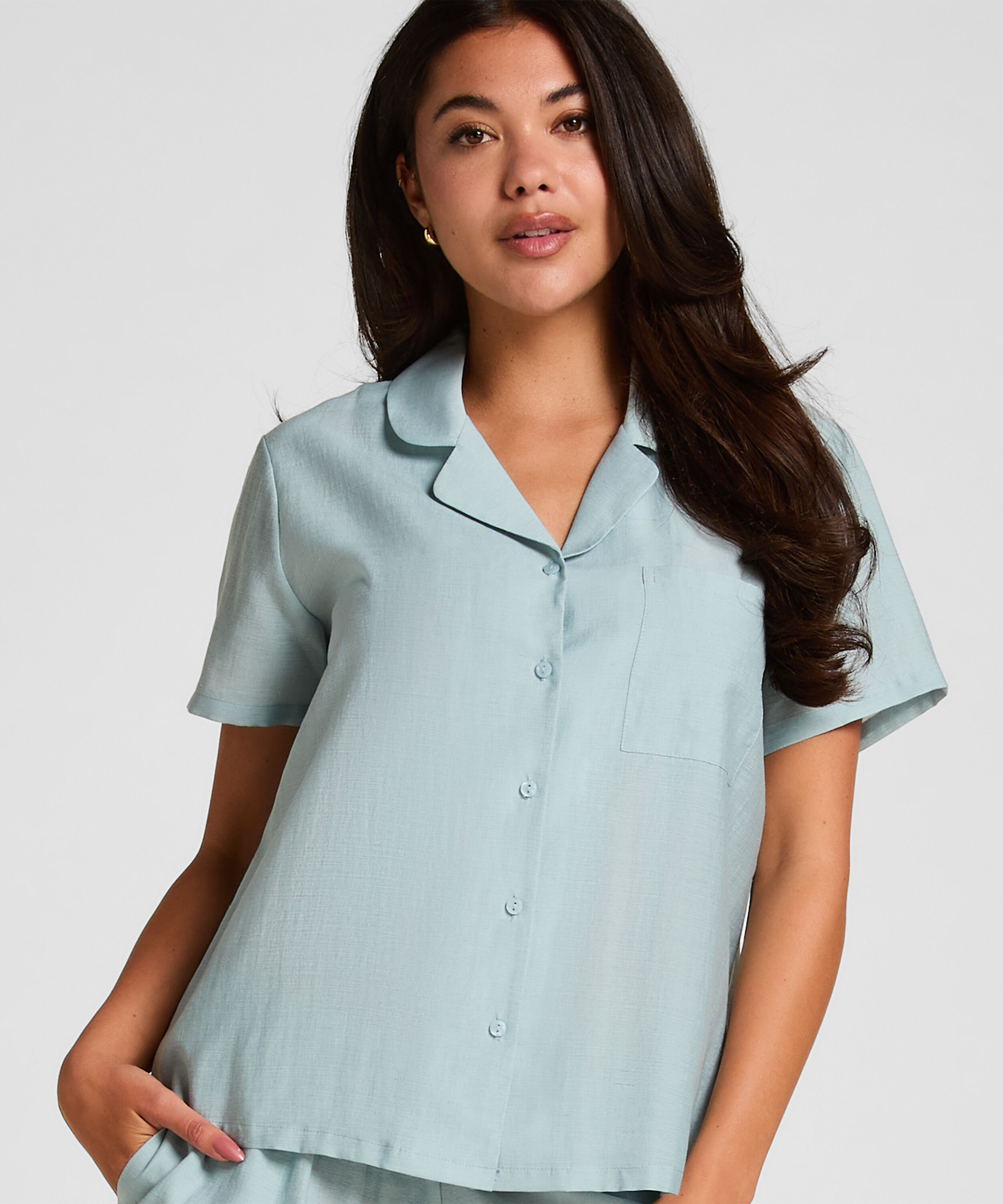 Chaqueta de pijama Crinkled, Azul