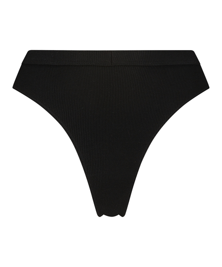 Tanga de tiro alto Baddie, Negro