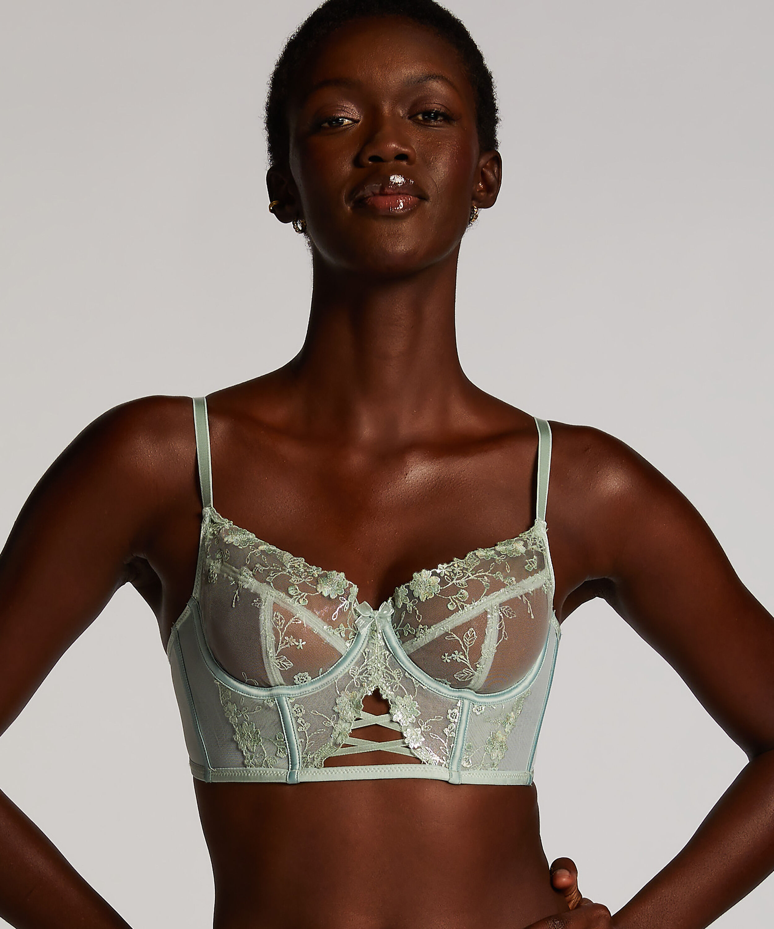 Sujetador longline no preformado Lillia, Verde