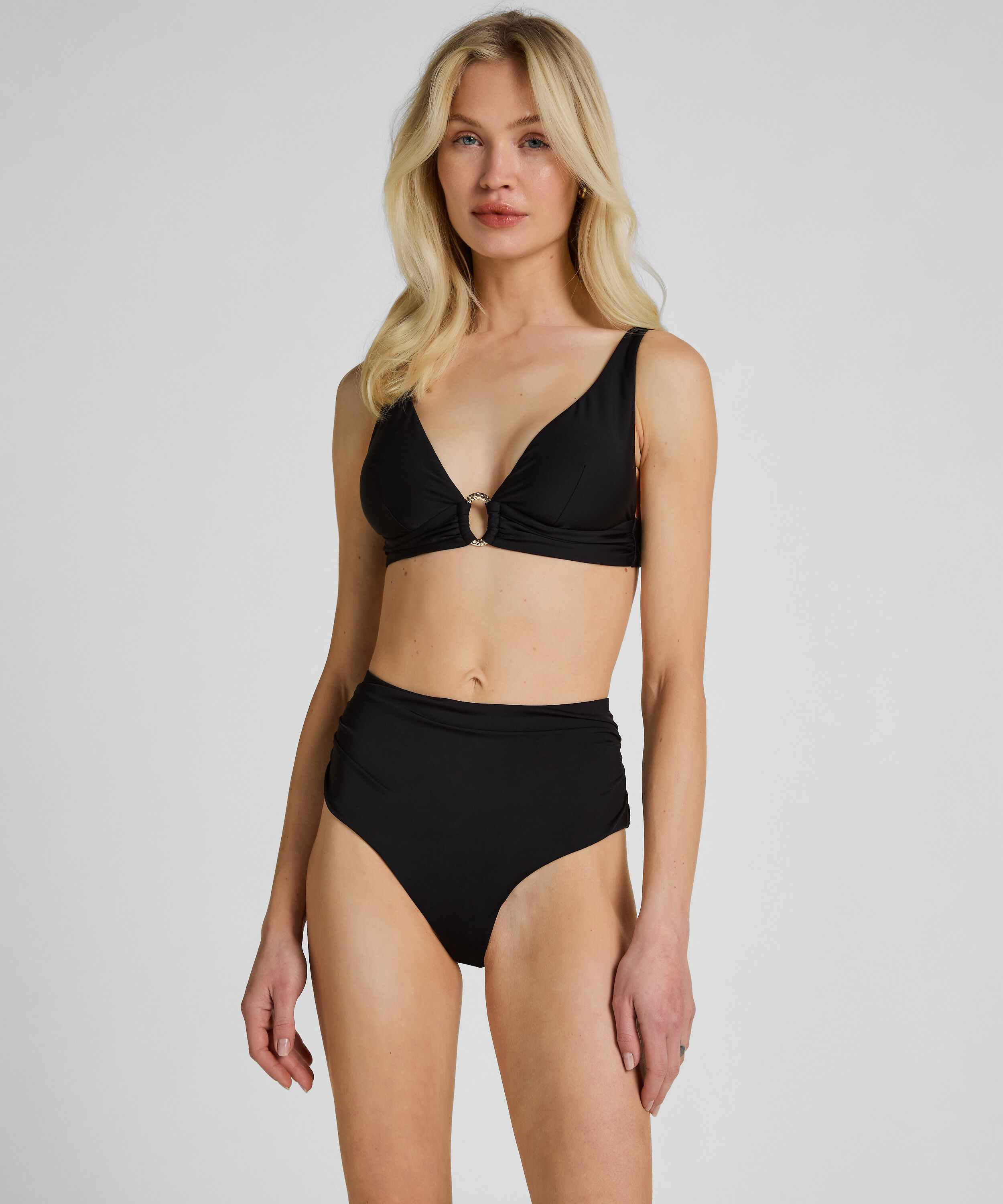 Braguita de Bikini de Talle Alto Moldeadora Luxe, Negro